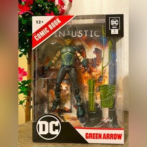 DC marvel green arrow action figure and comic book